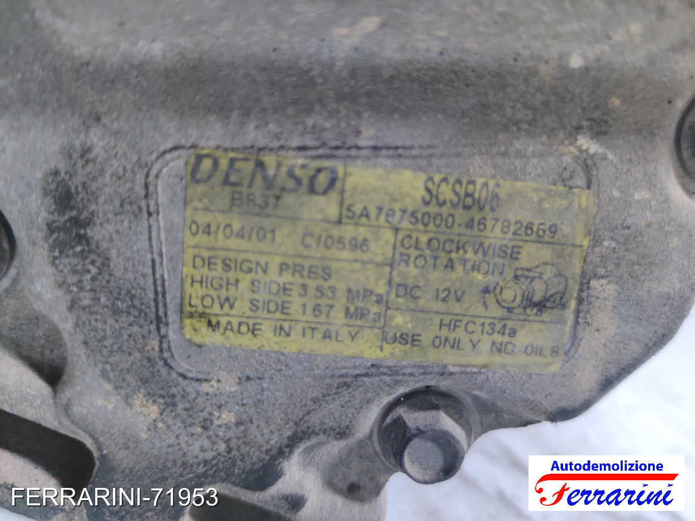 Compressore Clima LANCIA YPSILON 843 1.2 2003-2011 46782669, SA707500046782669 6