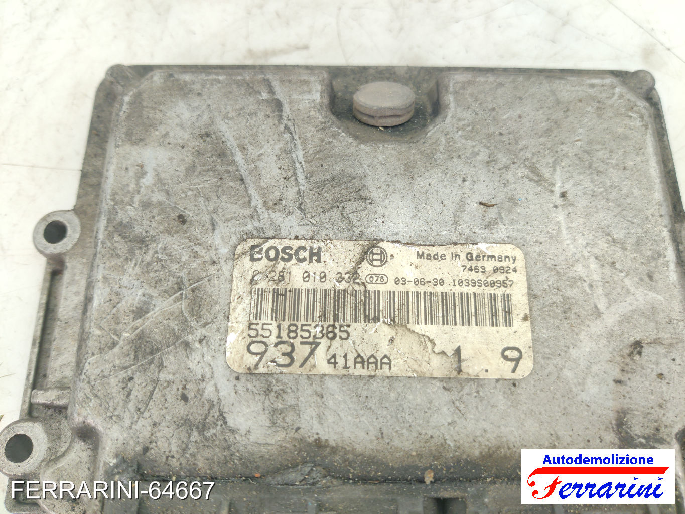 Centralina Motore ALFA ROMEO 147 937 1.9 JTD 2001-2010 55185365, 0281010332