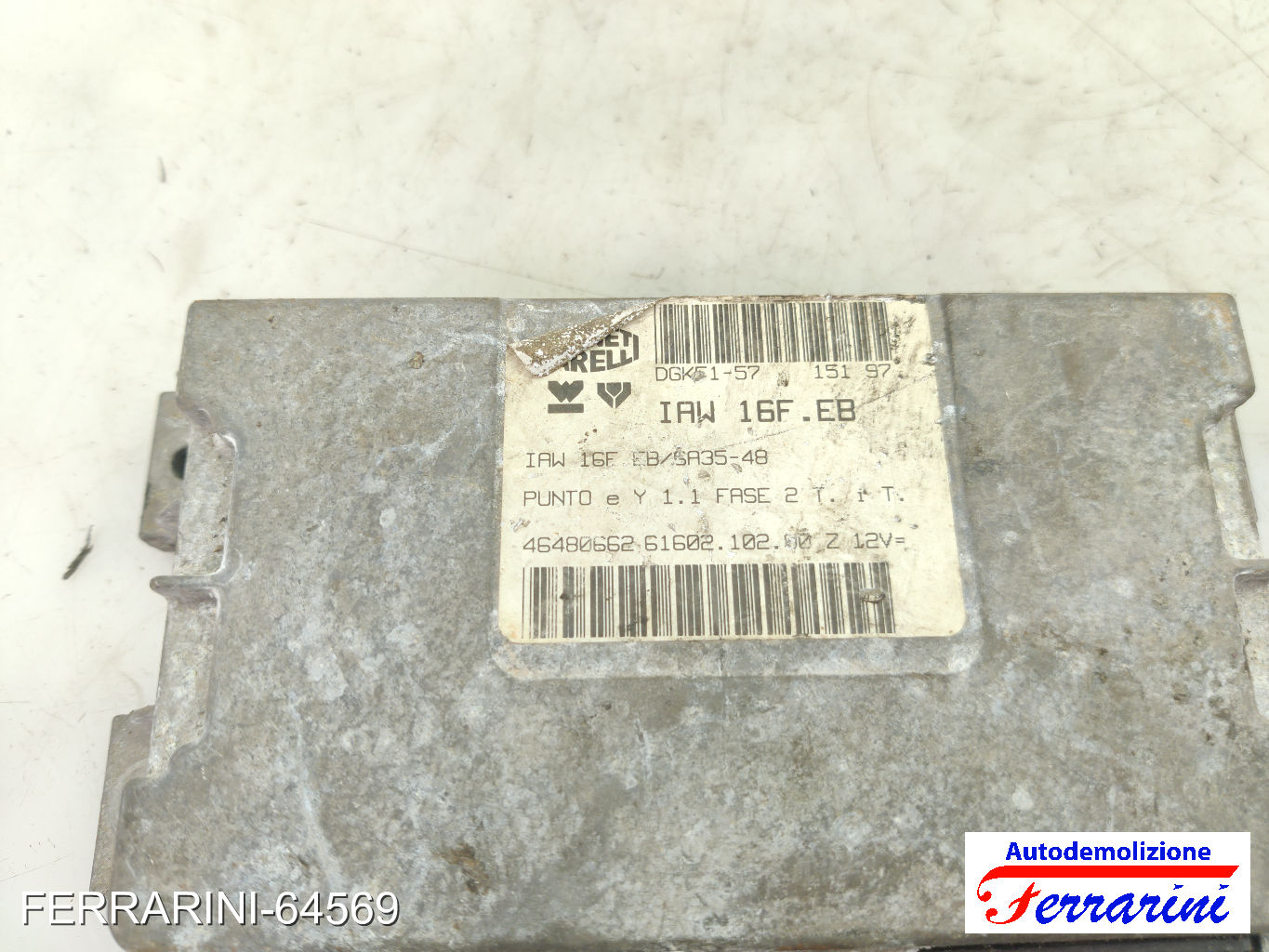Centralina Motore FIAT PUNTO 176 55 1.1 1993-1999 46480662, 5A3549, SA3548 6