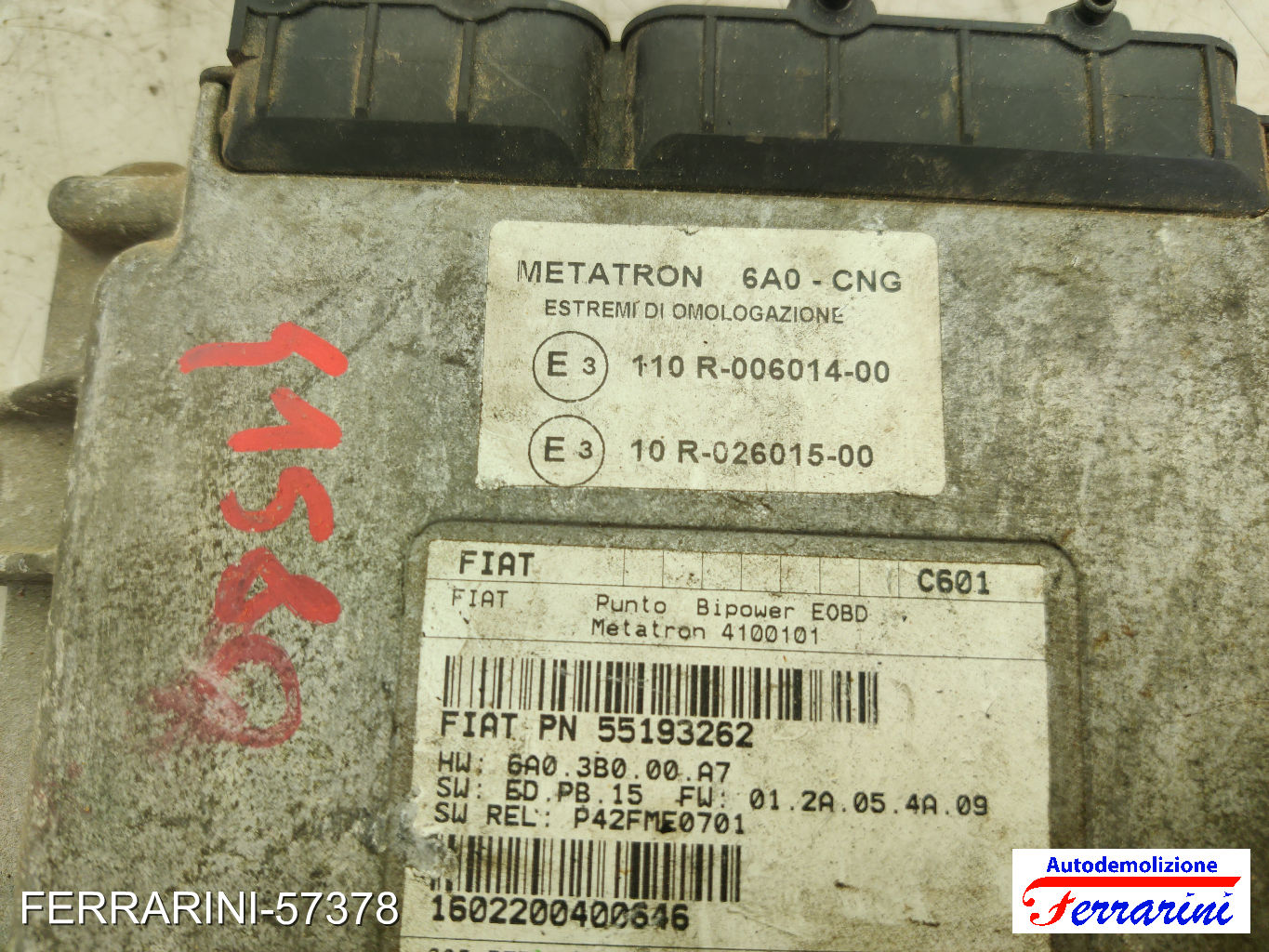 Centralina Motore FIAT PUNTO 188 1.2 60 1999-2010 55193262, 51815709, 51822895