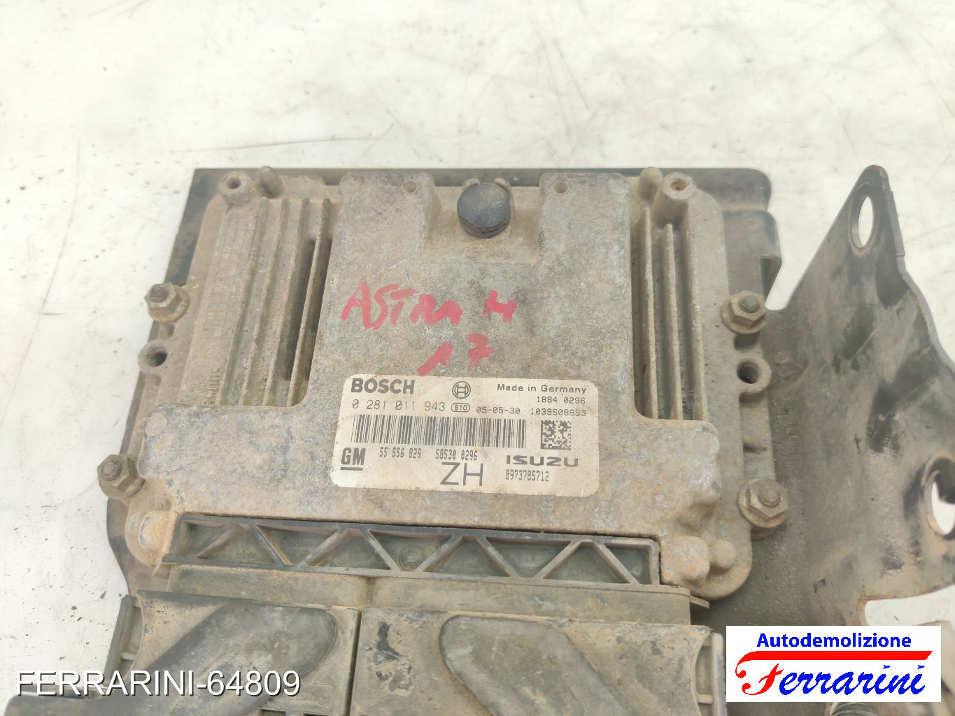 Centralina Motore OPEL ASTRA H SW A04 1.7 CDTI 2004-2010 55556829, 0281011943 8