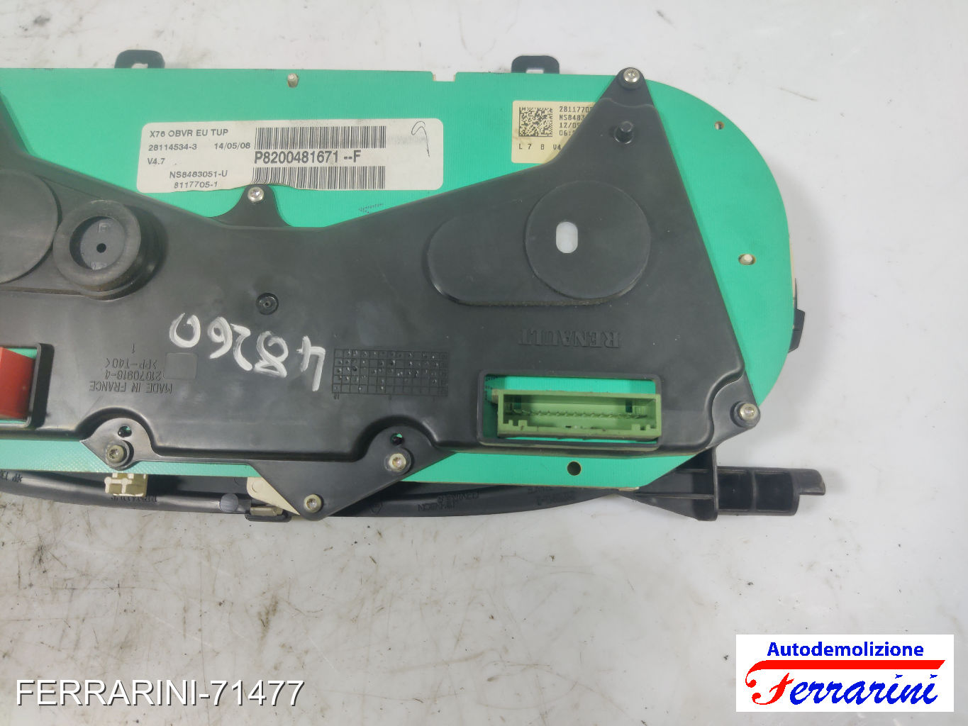Quadro Contachilometri RENAULT KANGOO KC0/1 1.2 16V 2001-2023 8200481671 8