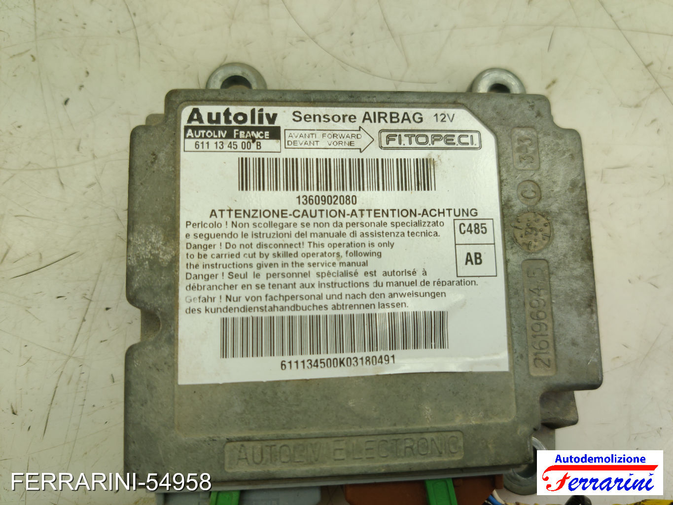 Centralina Airbag CITROEN NEMO AA 2008-2010 611134500B, 1360902080