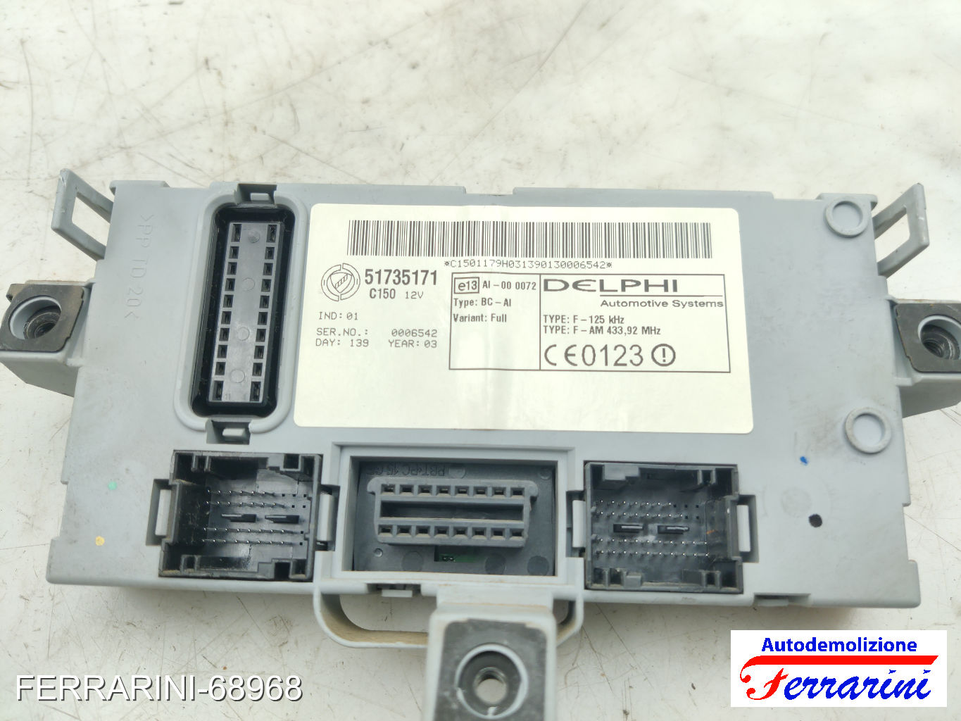 Body Computer FIAT PUNTO 188 1.2 16V 80 1999-2006 51735171 11