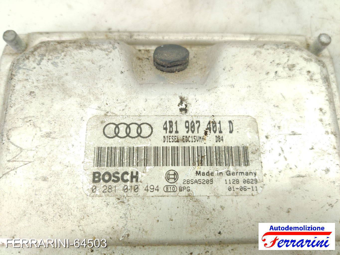 Centralina Motore AUDI A6 AT 4B5 2.5 TDI 2001-2005 4B1907401D, 11280629
