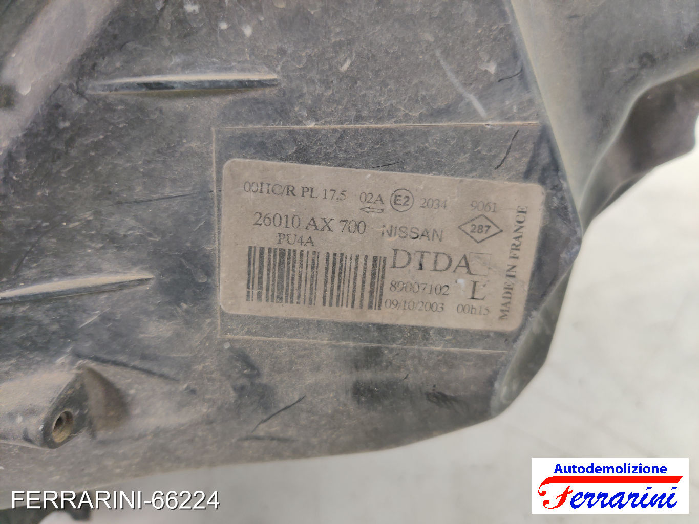 Faro Anteriore NISSAN MICRA 3 K12 2003-2010 destro, dx 26010AX700, 26010AX705 6