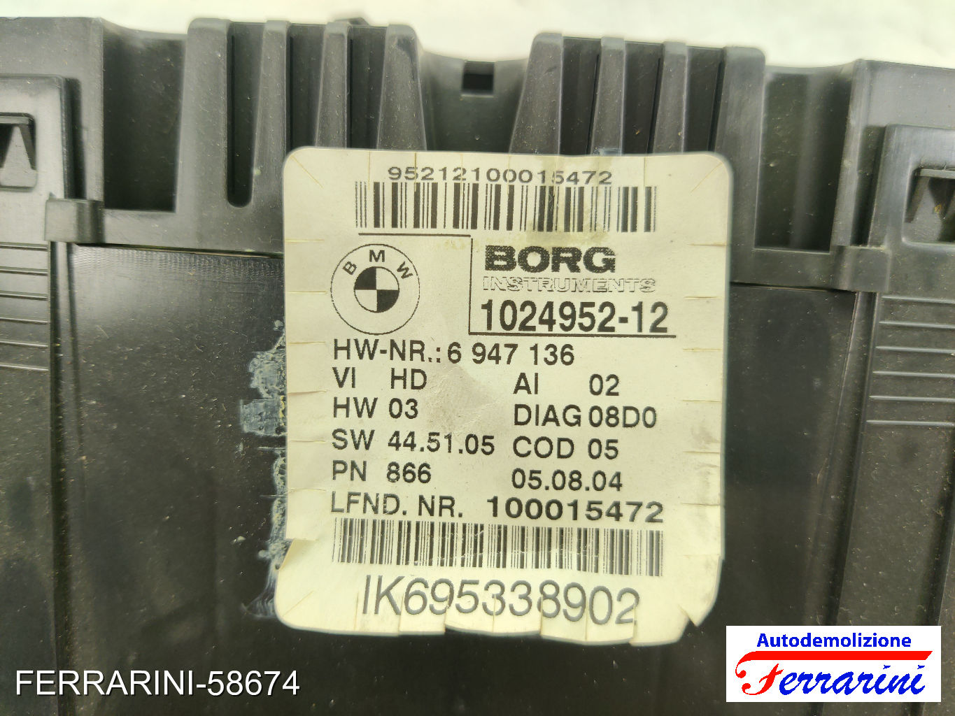 Quadro Contachilometri BMW SERIE 1 E87 120D 2004-2011 6947136, 445105, 102495221 7