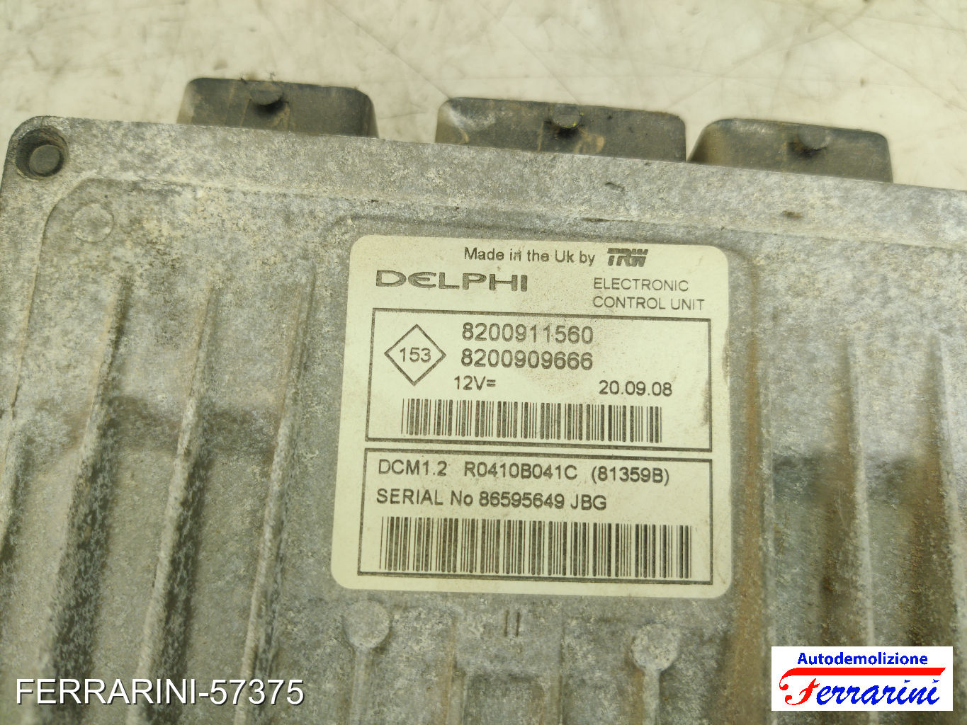 Centralina Motore RENAULT MEGANE 2 KM 1.5 DCI 2005-2009 8200911560, 86595649 7