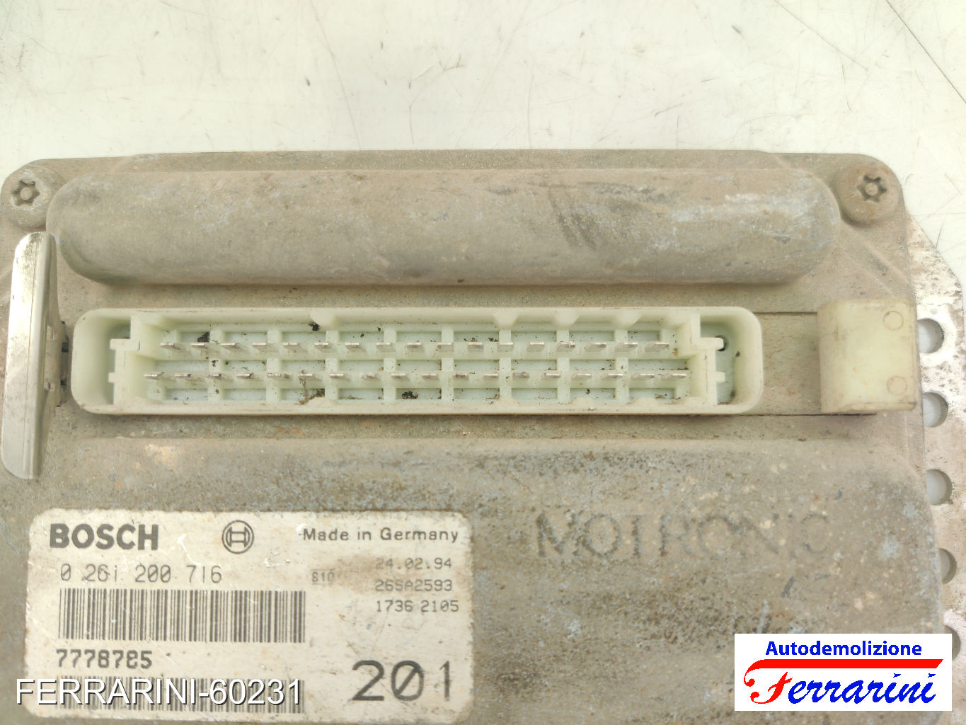 Centralina Motore LANCIA Y10 156 1.1 I.E FIRE 1989-1995 7778785, 0261200716 6