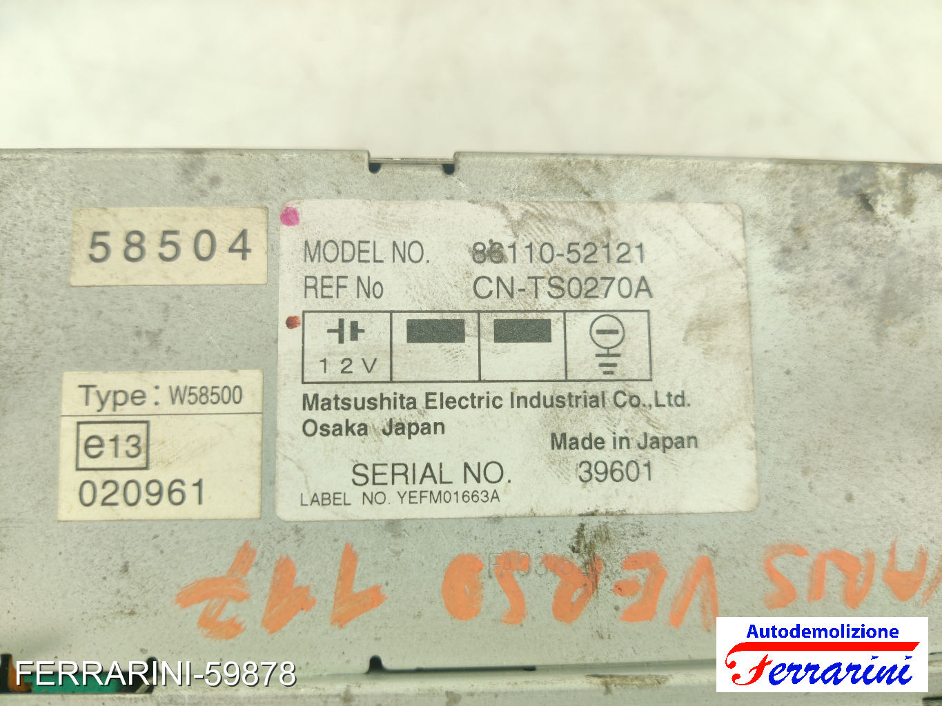 Tastiera Stereo Radio TOYOTA YARIS VERSO P2 2000-2005 8611052121, CNTS0270A 6