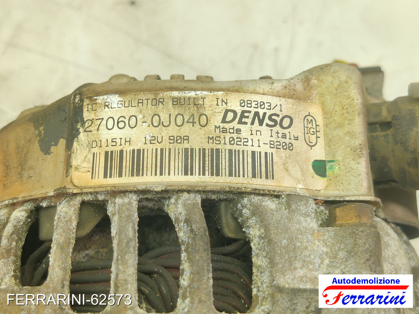 Alternatore TOYOTA YARIS P1 1.0 2003-2005 270600J040, 270600J020, MS1022118200