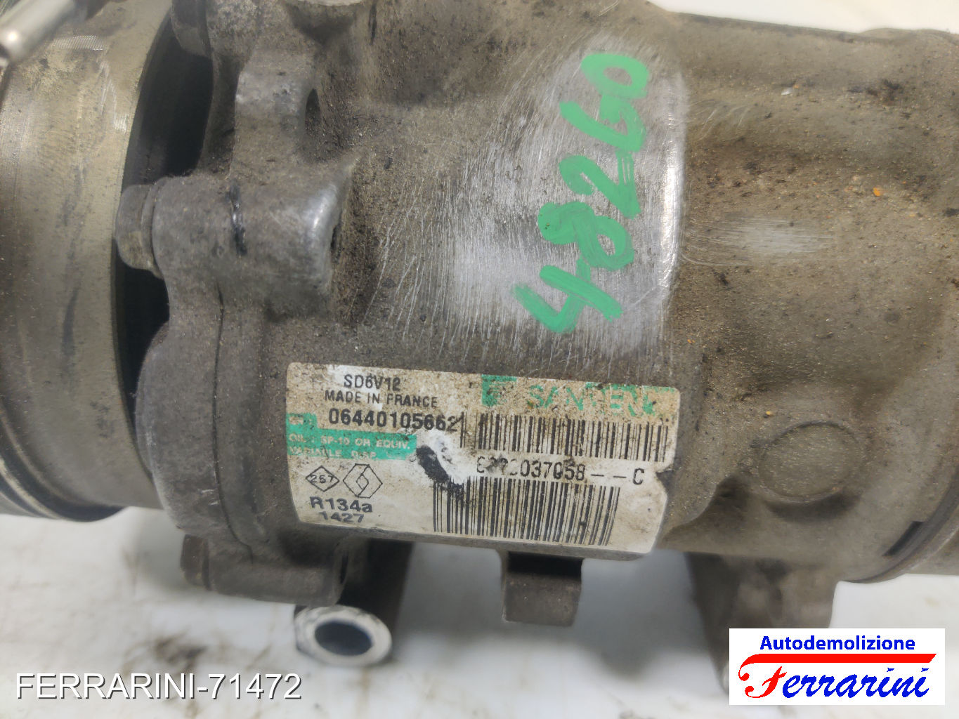 Compressore Clima RENAULT KANGOO KC0/1 1.2 16V 2001-2023 8200050141, SD6V12 9