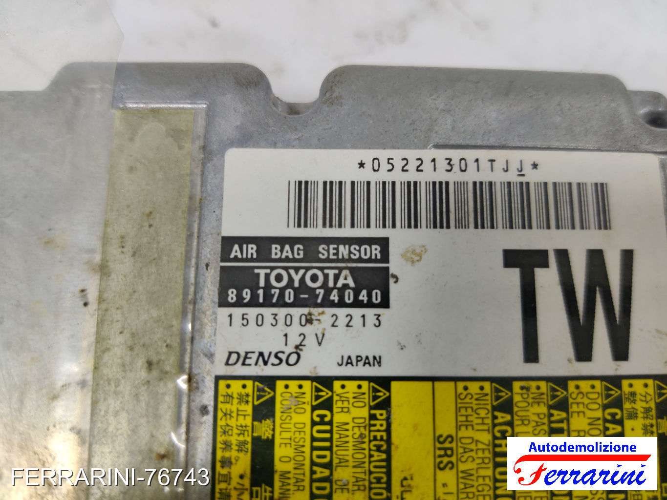 Centralina Airbag TOYOTA IQ J1 2009-2015 8917074040, 05221301, 1503002213