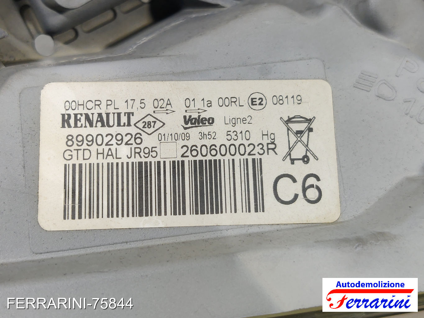 Faro Anteriore RENAULT SCENIC 3 JZ0/1 2009-2023 sinistro, sx 260606760R 11