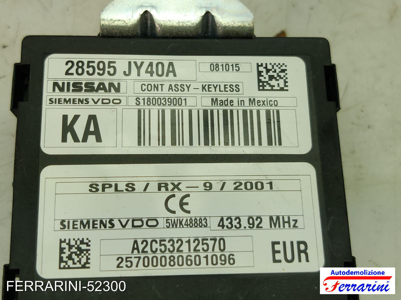 Centralina Keyless RENAULT KOLEOS 1 HY 2.0 DCI 4X4 2008-2023 28595JY40A