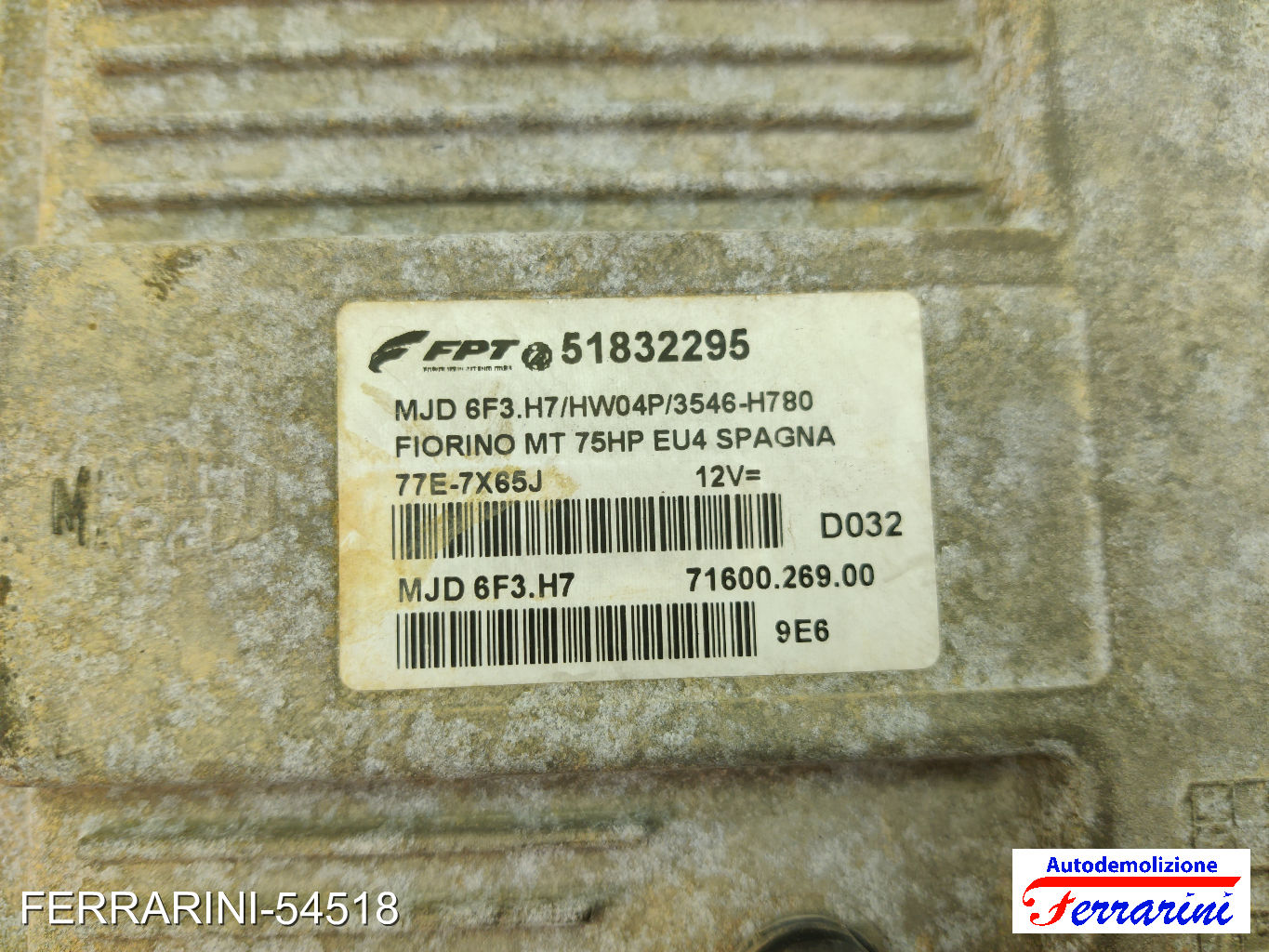 Centralina Motore MJD6F3H7, 51832295, 77E7X65J