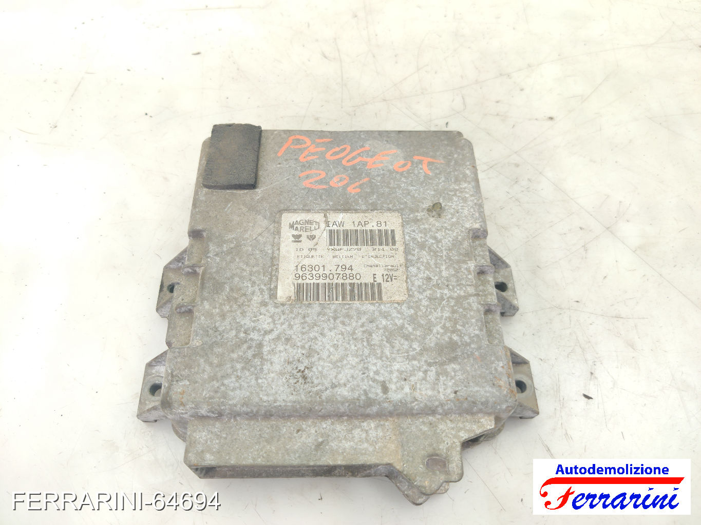 Centralina Motore PEUGEOT 106 2 1A, 1C 1.4I 1996-2004 9639907880, 16301794