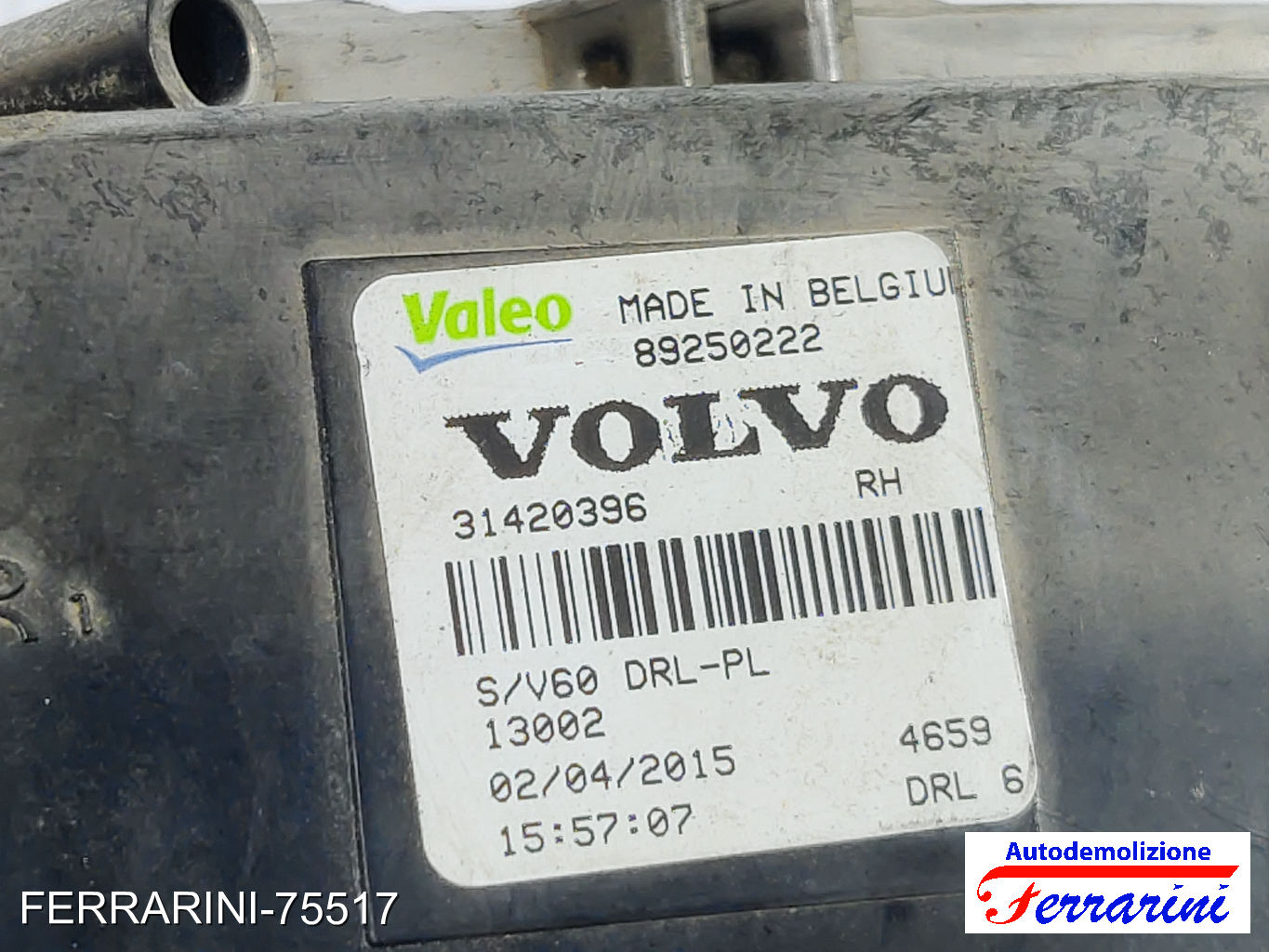 Luce Di Posizione VOLVO V60 1 155 2015-2018 Destra 31420396, 89250222, 13002