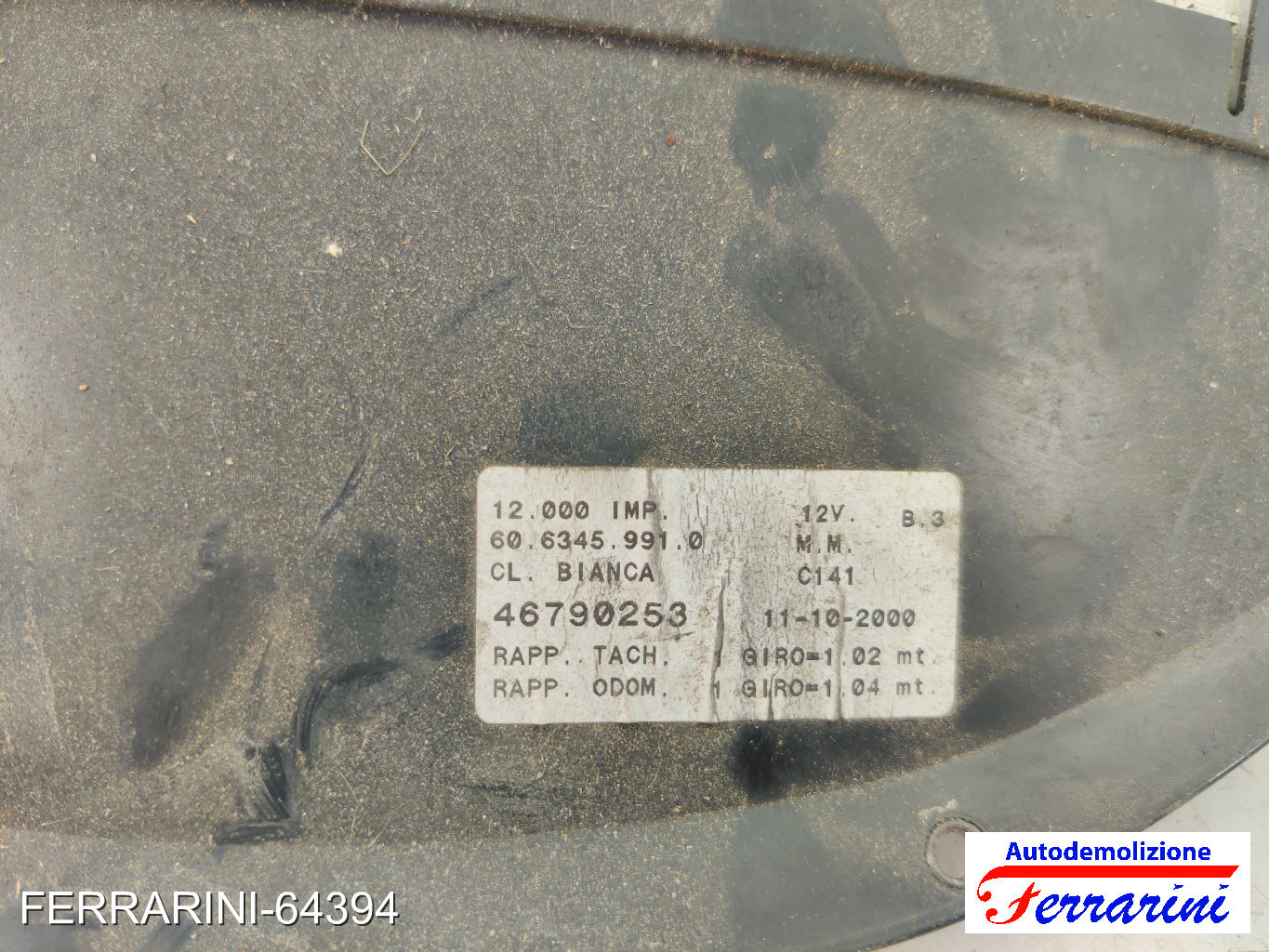 Quadro Contachilometri PEUGEOT 206 2A/C 1.6 16V 2000-2009 7