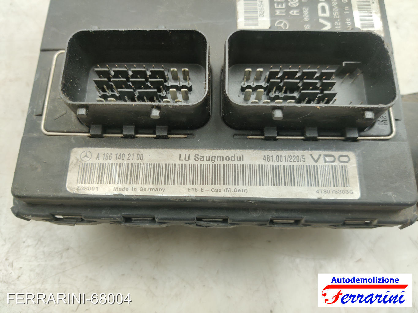 Centralina Motore MERCEDES CLASSE A W168 A 160 1997-2004 A0285453832, ZGS001