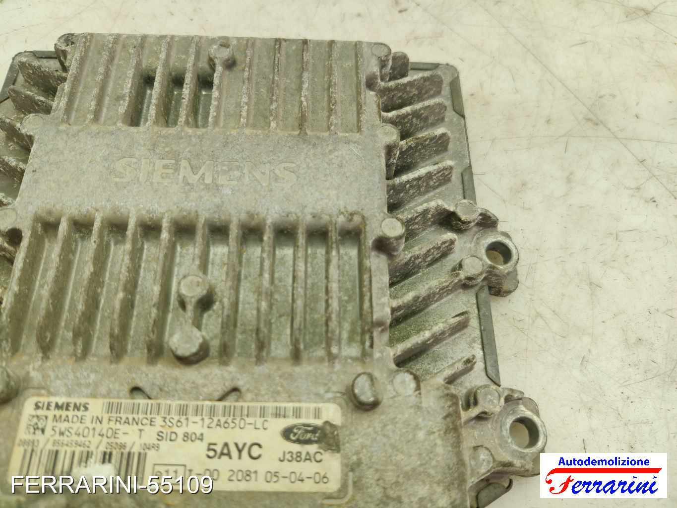 Centralina Motore FORD FIESTA 5 JD, JH 1.4 TDCI 2001-2008 3S6112A650LC, J38AC