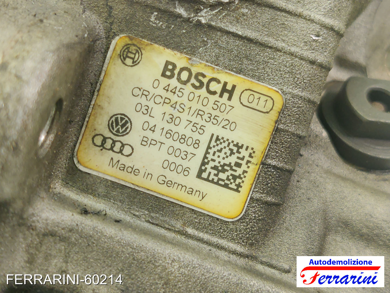Pompa Alta Pressione Iniezione AUDI A4 8K2 2.0 TDI 2008-2012 03L130755, 04160808