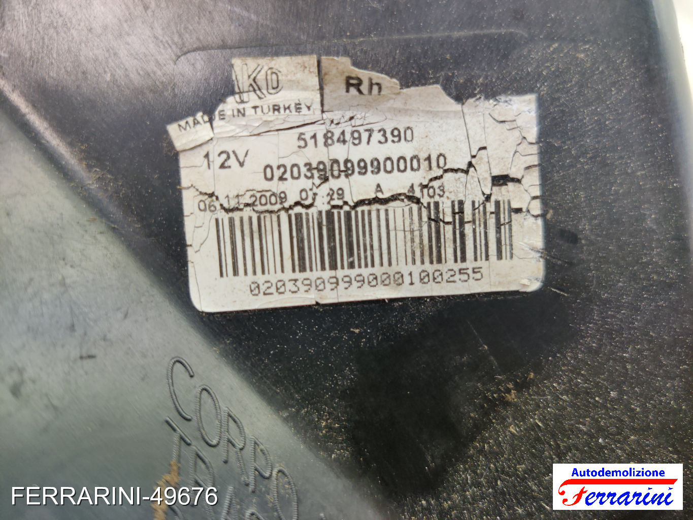 Fanalino Stop Posteriore FIAT PUNTO EVO 199 2009-2012 destro, dx, posteriore