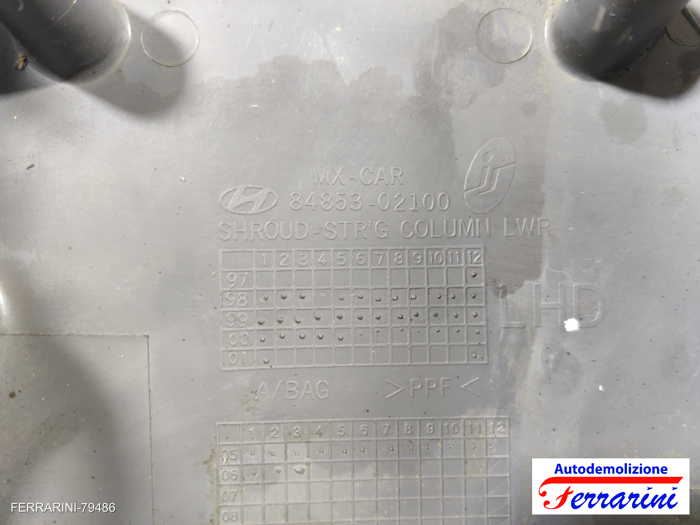 coperchio devioluci inferiore piantone sterzo HYUNDAI ATOS MX 2003-2008 sinistro