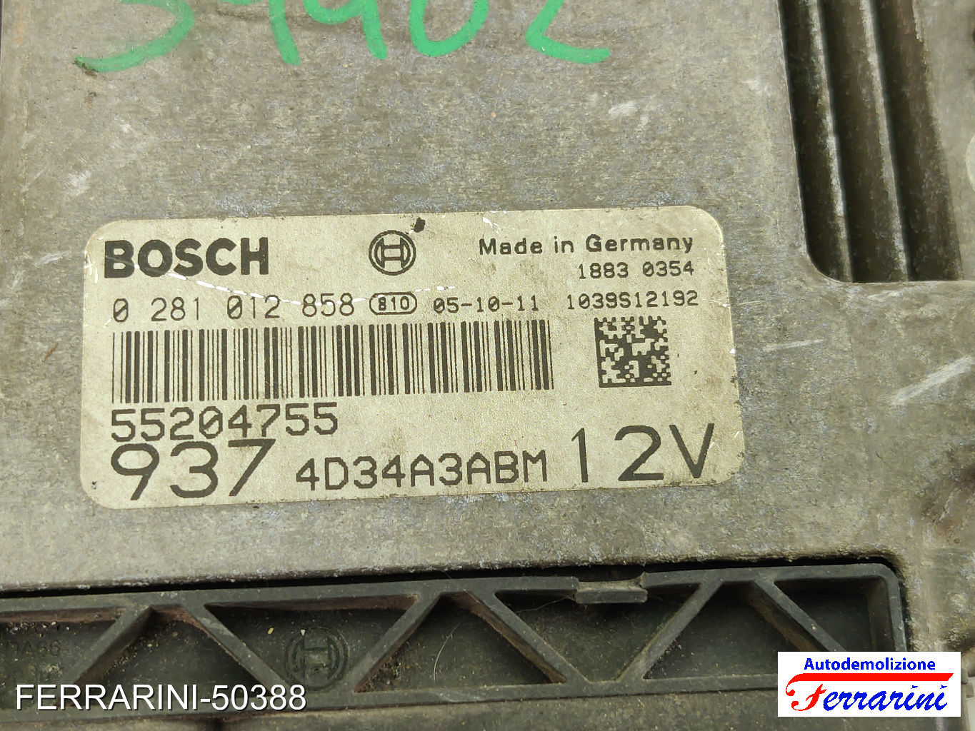 Centralina Motore ALFA ROMEO 147 937 1.9 JTD 2001-2010 0281812858, 55204755 8