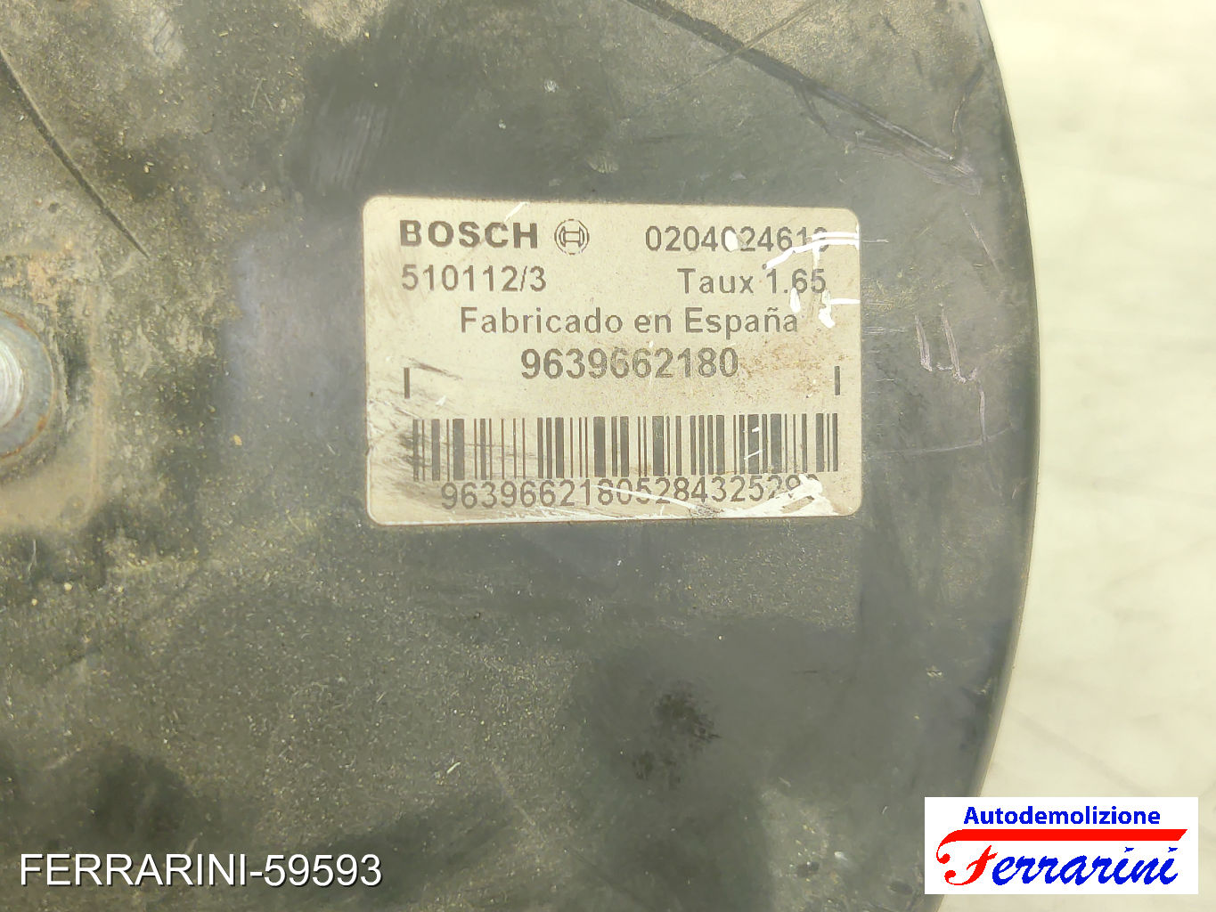 Servofreno PEUGEOT 307 3A/C 1.6 HDI 2005-2009 4535L7, 9639662180, 0204024613