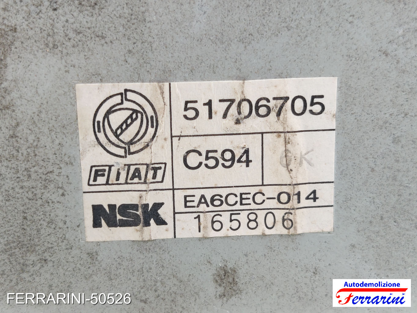 FIAT SEICENTO 600 187 1.1 1998-2010 51706705, 46536841, 51834433 11