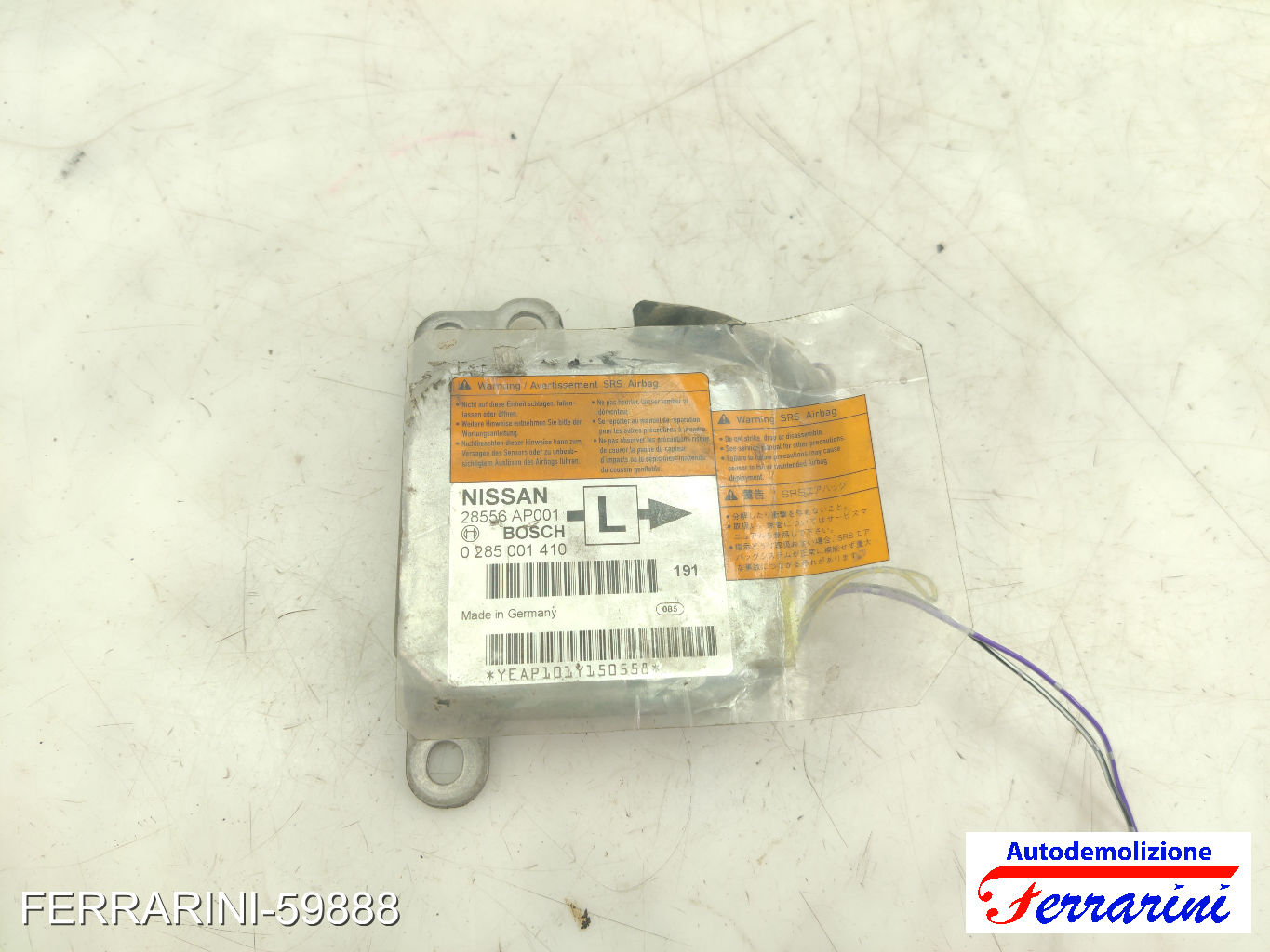 Centralina Airbag NISSAN MICRA 2 K11 1998-2003 28556AP001, 0285001410 8