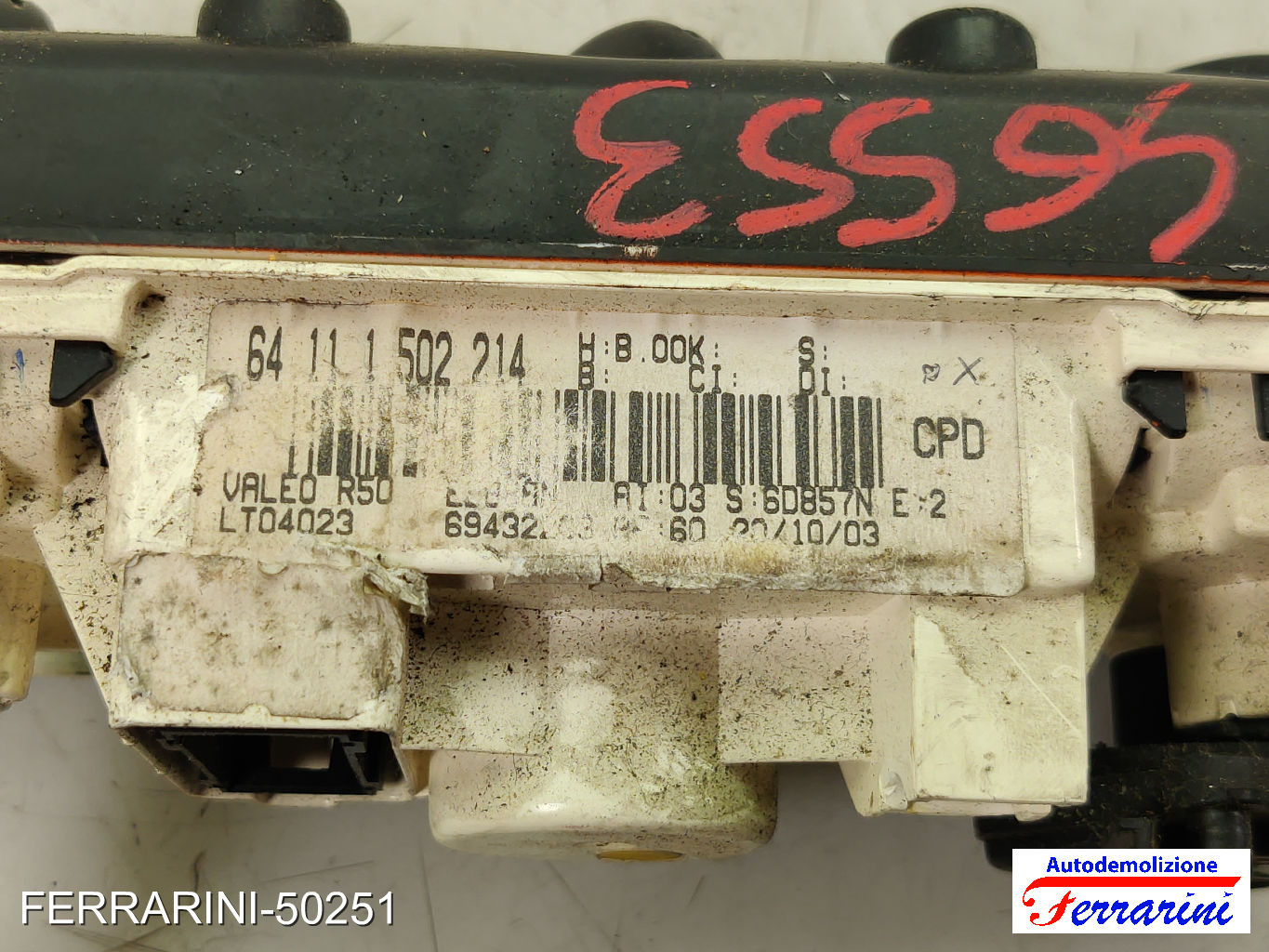 Tastiera Clima MINI - R50, R53 2001-2006 anteriore, frontale 64111502214