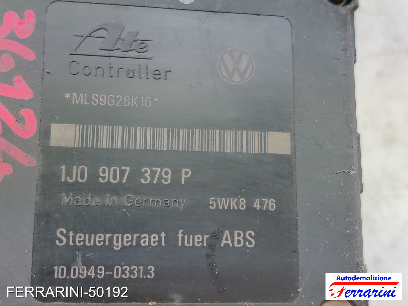 Centralina Pompa Abs AUDI A3 8L1 1.6 1996-2003 1J0907379P, 5WK8476, 10094903313