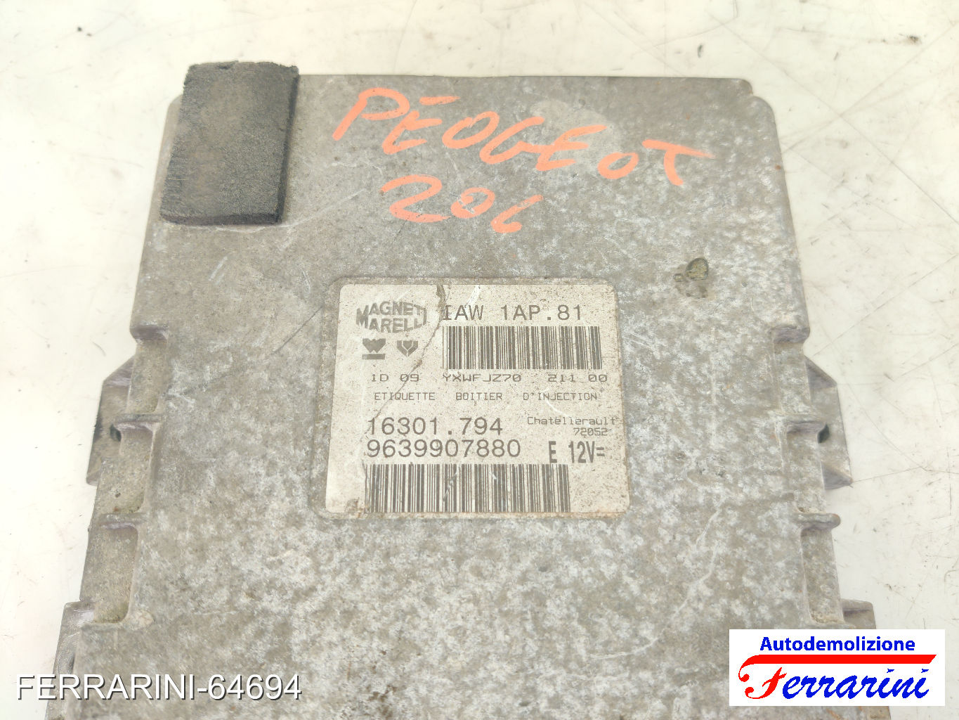 Centralina Motore PEUGEOT 106 2 1A, 1C 1.4I 1996-2004 9639907880, 16301794 8