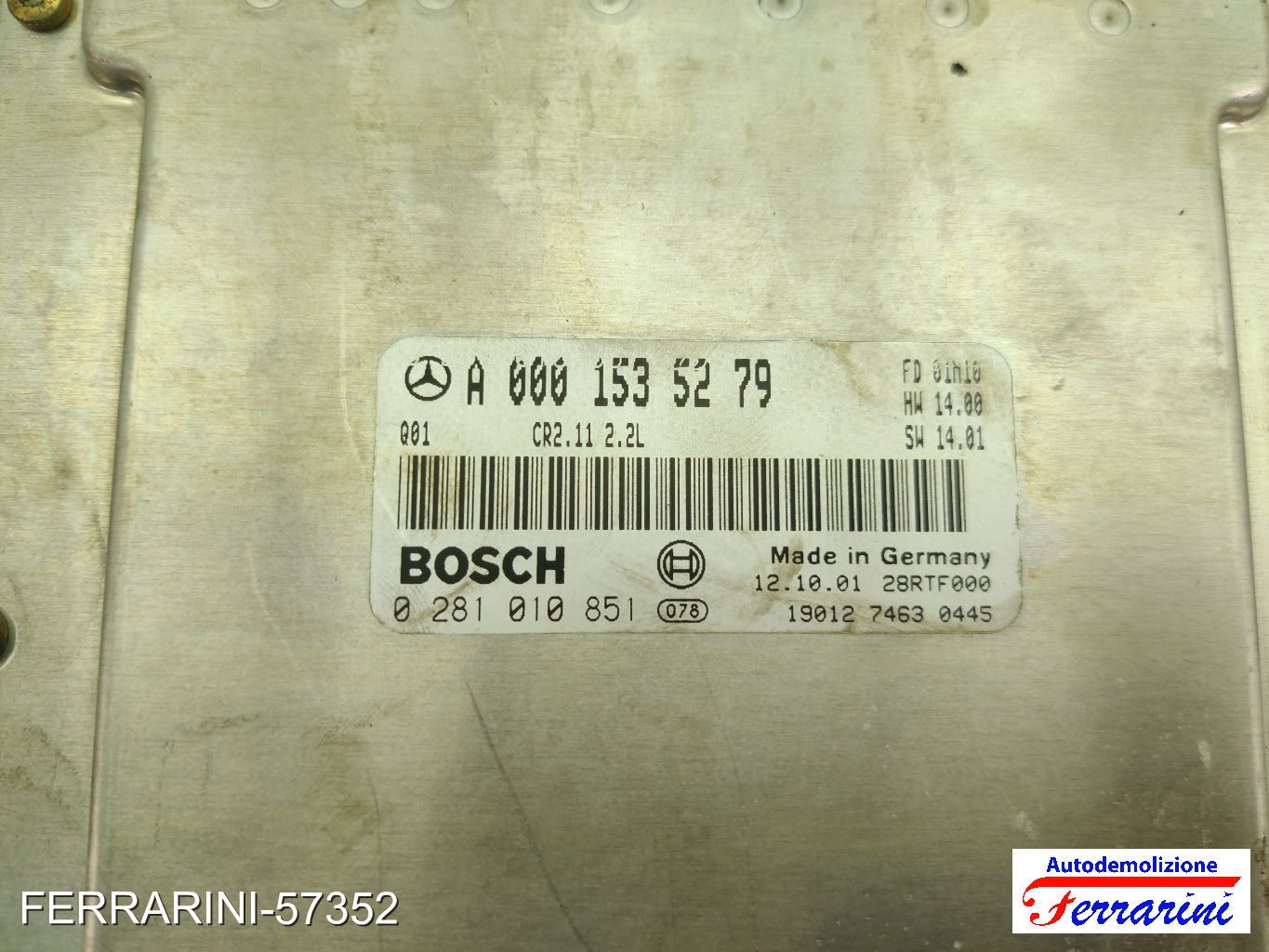 Centralina Motore MERCEDES CLASSE C W203 C 220 CDI 2000-2007 A6111538179 6