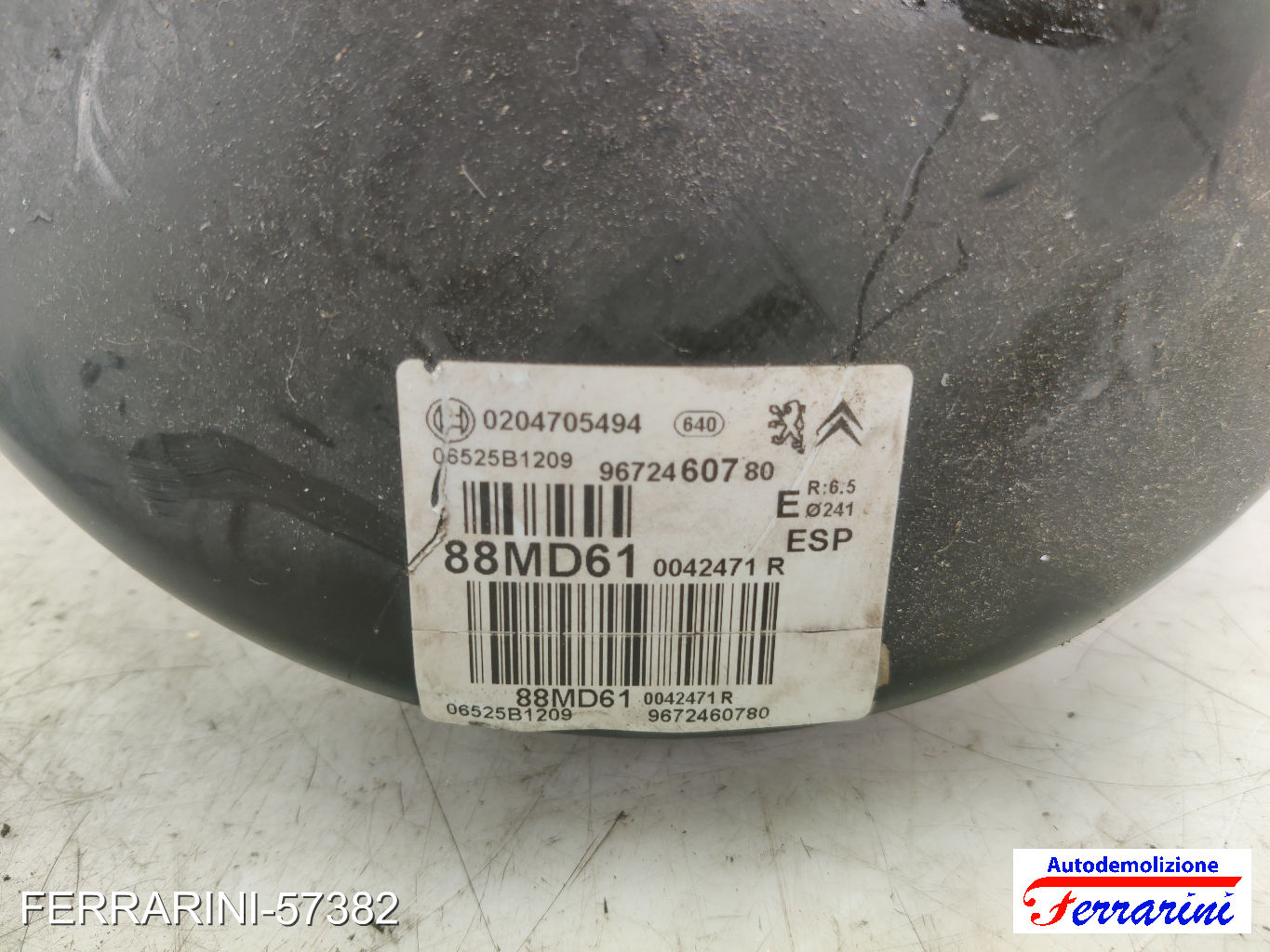 Servofreno CITROEN C3 2 SC 1.4 HDI 70 2009-2023 4535EH, 9672460680, 9672866080 8