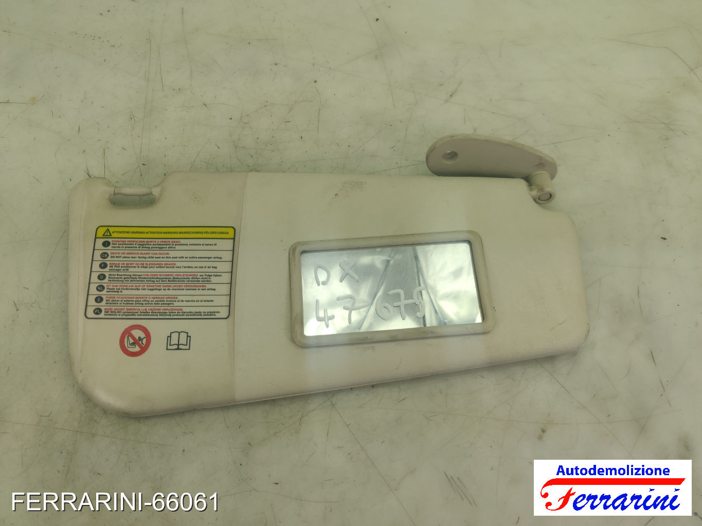 Aletta Parasole FIAT PUNTO EVO 199 2009-2012 destro, dx 735509466, 735557190 6