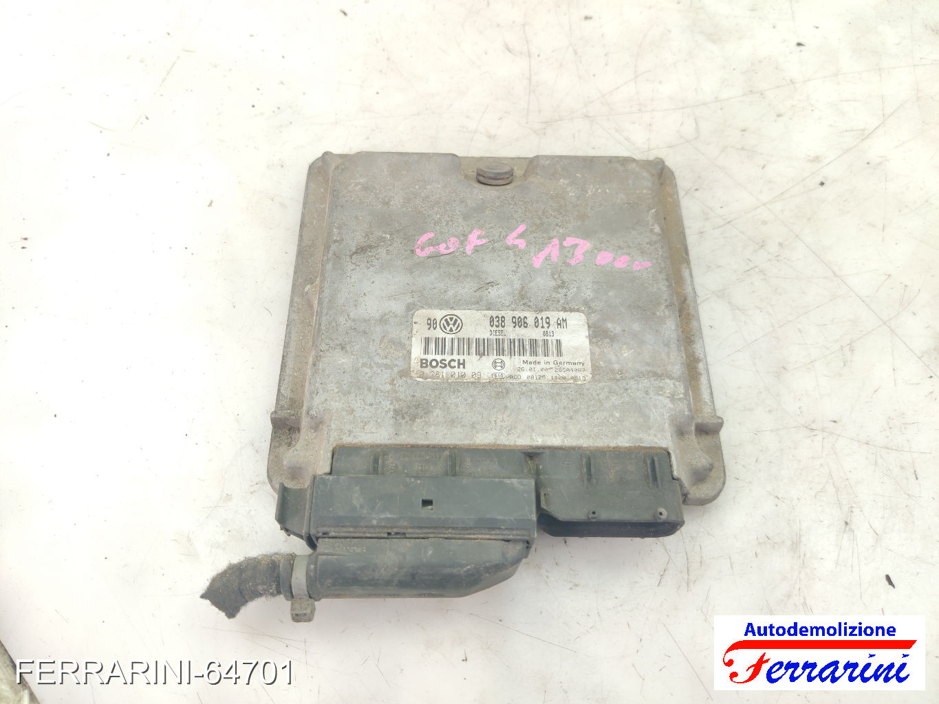 Centralina Motore AUDI A3 8L1 1.9 TDI 2000-2003 038906019AM, 1502810100910