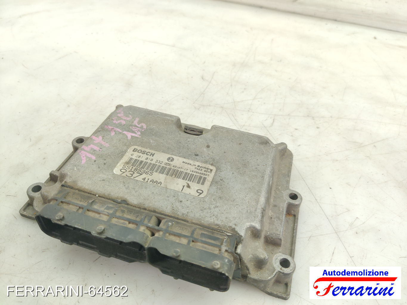 Centralina Motore ALFA ROMEO 147 937 1.9 JTD 16V 2003-2004 55185365, 0281010332 6