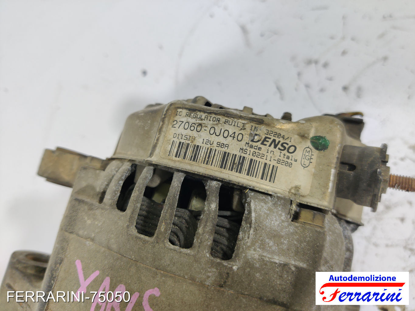 Alternatore TOYOTA YARIS P1 1.0 1999-2005 270600J040, MS1022118200, 322041