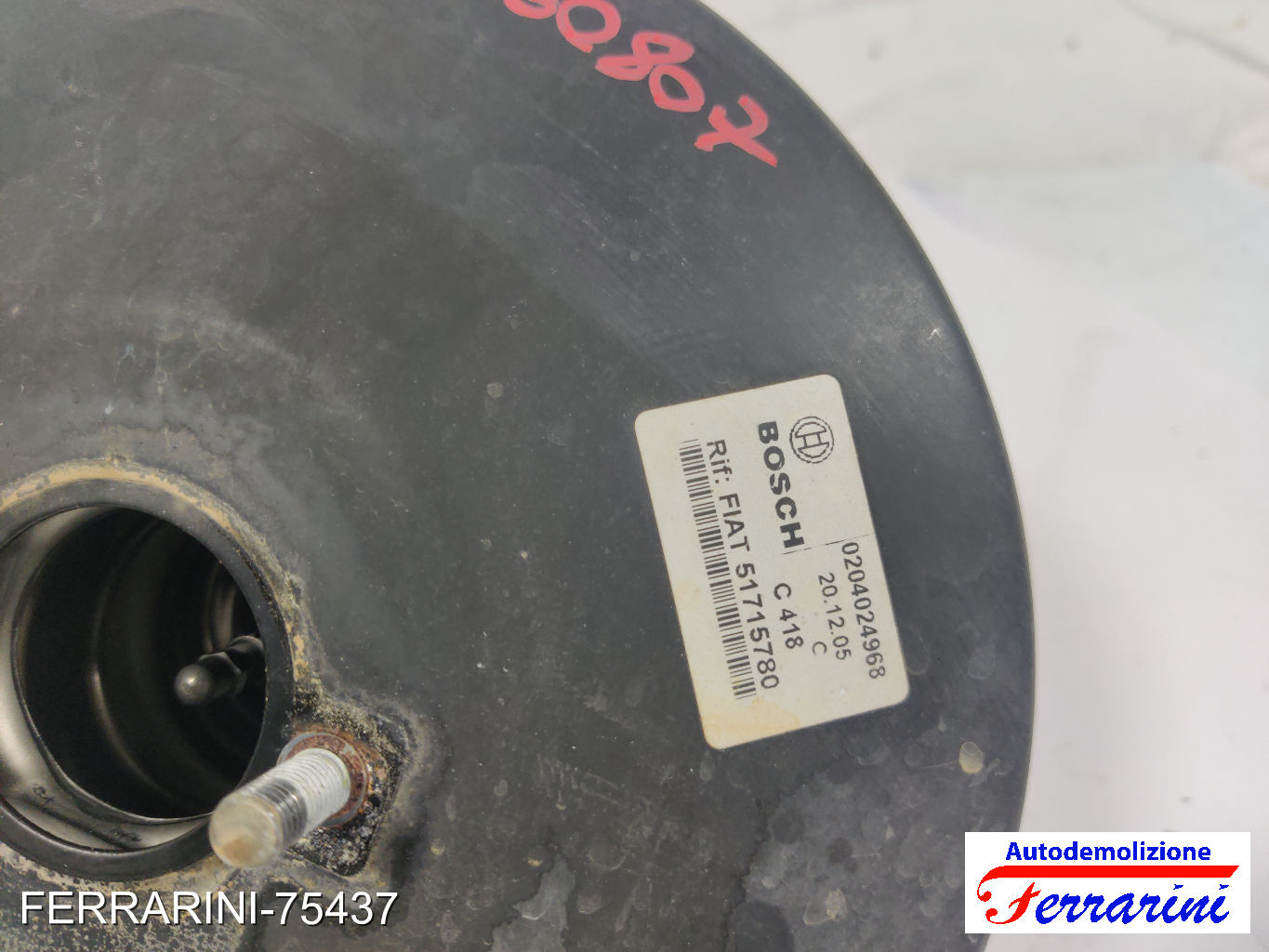 Servofreno LANCIA YPSILON 843 1.2 2003-2011 51715780, 77362383, 0204024968