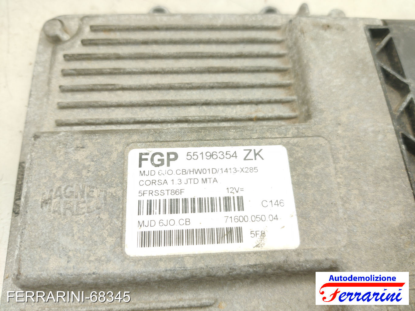 Centralina Motore OPEL CORSA C X01 1.7 DTI 2000-2009 55196354, HW01D, 1412X283 8