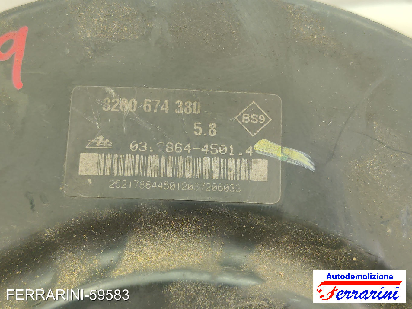 Servofreno RENAULT MODUS F/JP0 1.5 DCI 2004-2023 8200674380, 8200249245 6