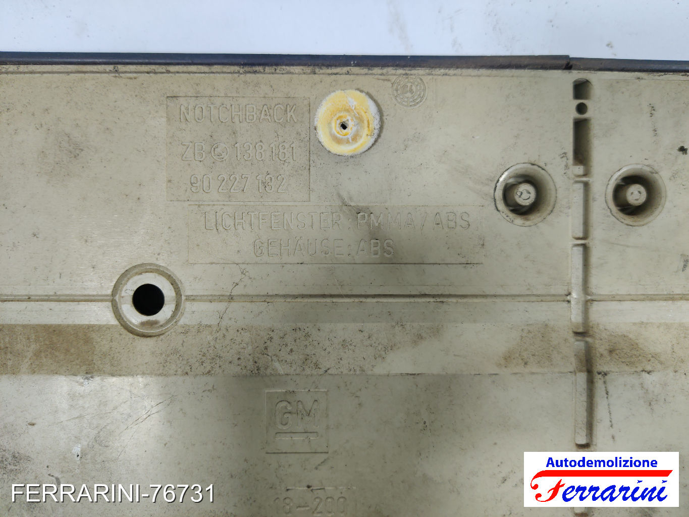 portatarga riflettente Portellone Posteriore OPEL CALIBRA A C89 1989-1996