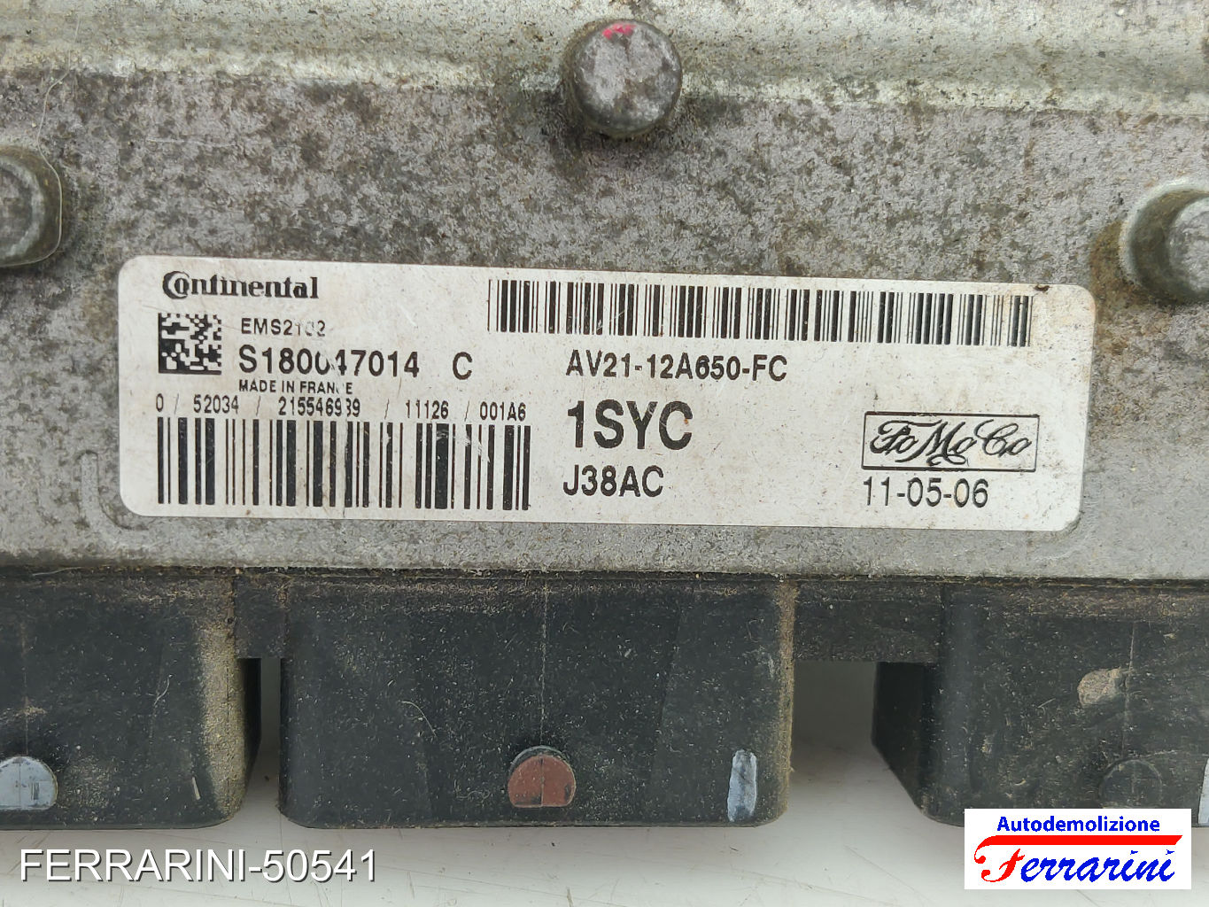 Centralina Motore FORD FIESTA 6 CB1, CCN 1.4 2008-2012 S180047014, AV2112A650FC 8