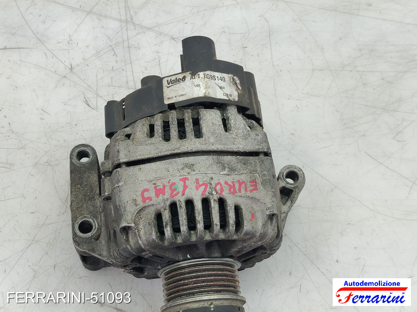 Alternatore FIAT PUNTO 188 1.3 JTD 16V 2003-2012 TG9S140, A623613A, 51984055