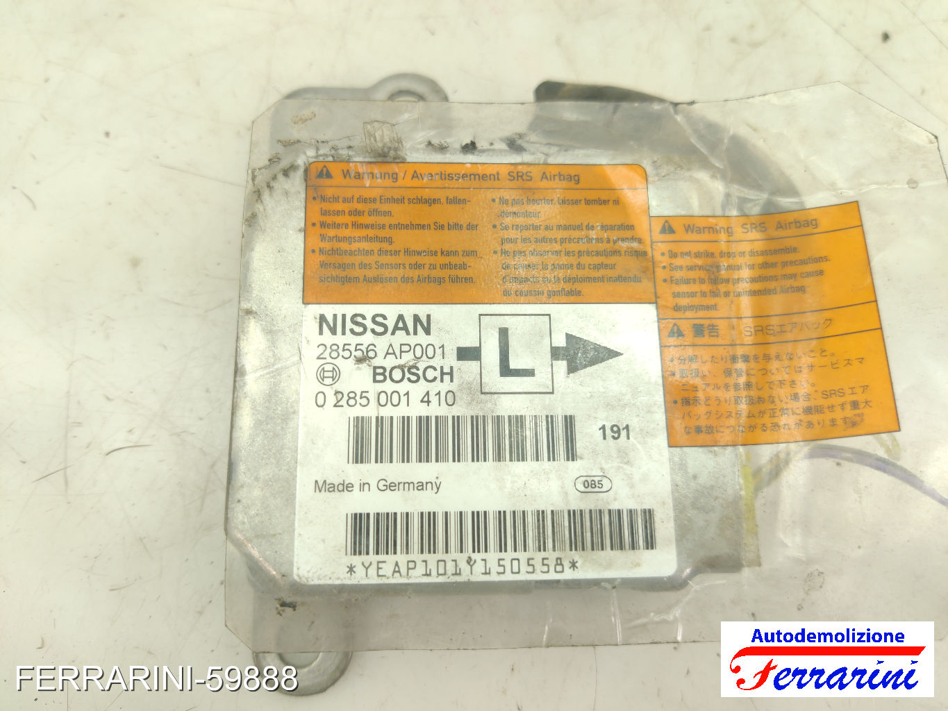 Centralina Airbag NISSAN MICRA 2 K11 1998-2003 28556AP001, 0285001410 7