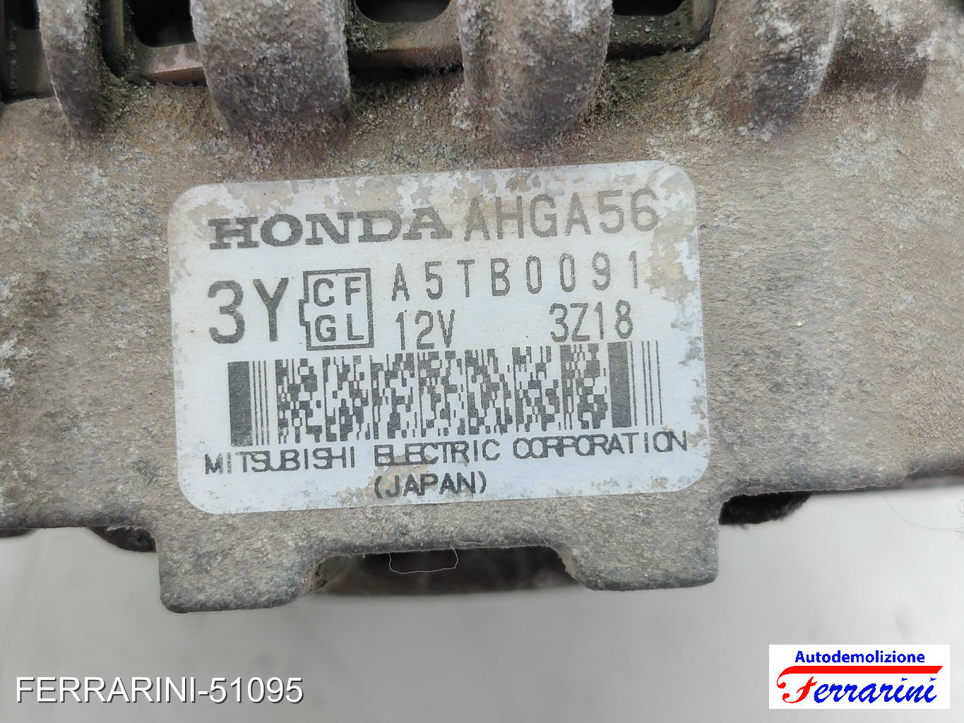 Alternatore HONDA JAZZ 2 GD, GE2, GE3 1.3I-DSI 2002-2008 A5TB0091, AHGA56