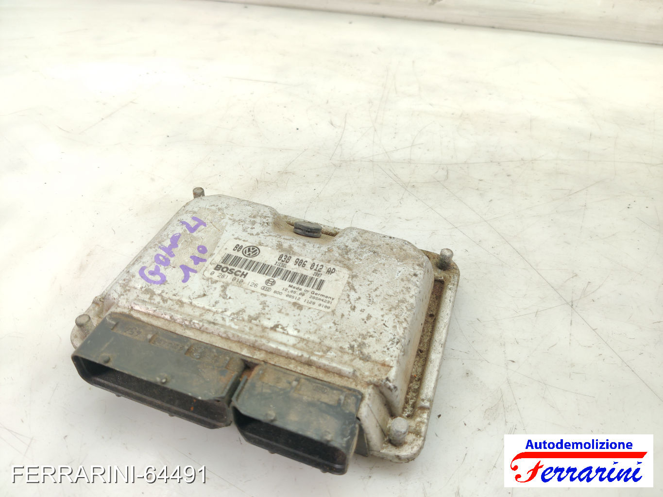Centralina Motore VW GOLF 4 1J1 1.9 TDI 1997-2004 038906012AP, 0281010126